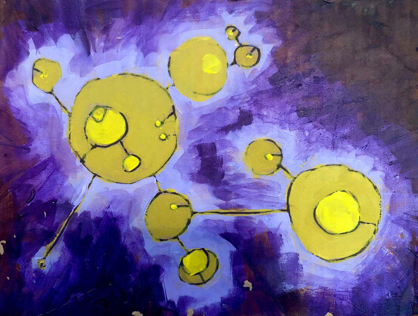 Cardboard and Acrylic purple and gold fairy trap