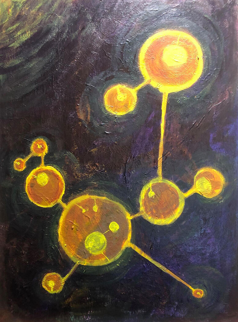 Purple Fairy Circles Heather A. Laurence acrylic art